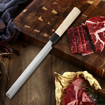Japanese Steel Sashimi & Sushi Knife with Traditional Wooden Handle – Professional Chef’s Fish & Meat Knife