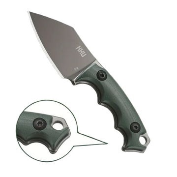 KHU Fixed Blade Hunting Knife – D2 Steel, G10 Handle, Kydex Sheath (Black, Model 21A)