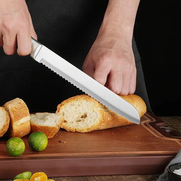 9-Piece Kitchen Knife Set with Acrylic Block – High Carbon Stainless Steel (Pink & Black)