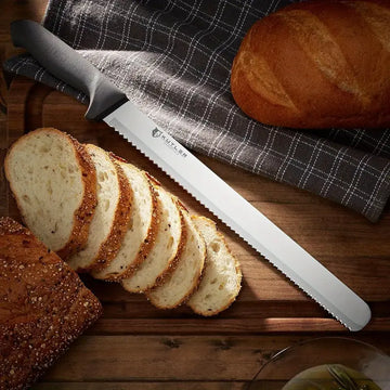 Professional 14-Inch Serrated Bread Knife & Cake Slicer - Ultra-Sharp Stainless Steel