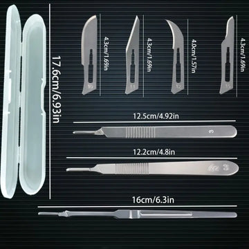 44pcs Precision Hobby Knife Set with 4 Handles & Storage Box – Upgraded No.7 Handle, Compatible with #10 #11 #12 #15 Blades for DIY Carving, Model Making, Plant Pruning & Craft Projects