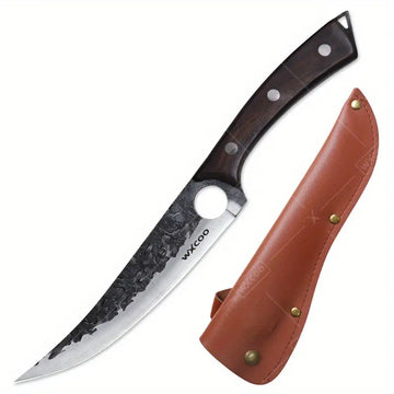 1pc Stainless Steel Boning & Multipurpose Kitchen Knife – Handmade Forged Chef Knife with Sheath for Fruit, Vegetable, Fish, Meat, and Barbecue