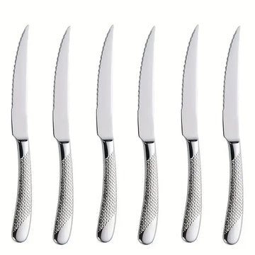 Super Sharp Serrated Western Steak Knife – Thickened Premium Knife, Elegant Tableware, Dishwasher Safe