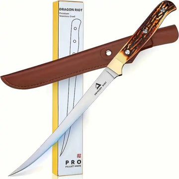 7.5-Inch Professional Fillet Knife - Stainless Steel Meat & Fish Knife with Ergonomic Handle