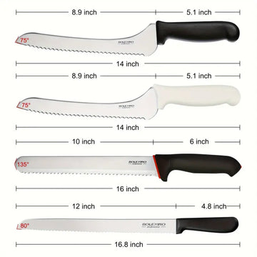 4-Piece Serrated Bread Knife Set – Ultra Sharp Knives for Bread, Cake & Kitchen