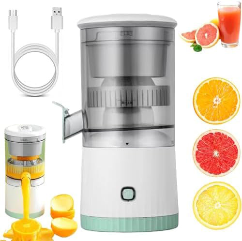 Automatic Electric Citrus Juicer, Portable Rechargeable Lemon Juicer with USB Cable, Mini Multifunctional Fruit Squeezer, Fully Automatic Operation – Red
