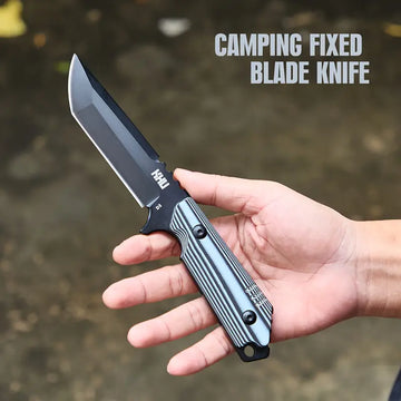 KHU Fixed Blade Survival Knife - D2 Steel, G10 Handle, Kydex Sheath - Lightweight Outdoor Tool for Hunting & Camping