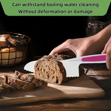 3pcs Kitchen Knife Set – Tomato, Snack & Ripple-Cut Breakfast Knives | Durable Bread Knives, Sharp Stainless Steel for Cooking & Party Use