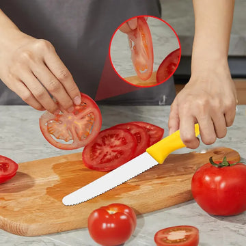 12pcs Stainless Steel Knife Set – Tomato, Steak, Snack, Bread & Cheese Knives | Durable Cutlery for Dining, Outdoor Meals & Holiday Gatherings, Dishwasher Safe