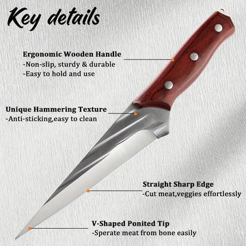 Handmade Professional Boning Knife - Stainless Steel Fillet & Beef BBQ Knife