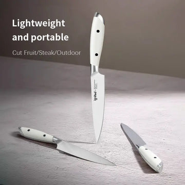 IGNITED Ultra Sharp German Stainless Steel Utility Knife – 1.4116 Blade with Ergonomic White ABS Handle