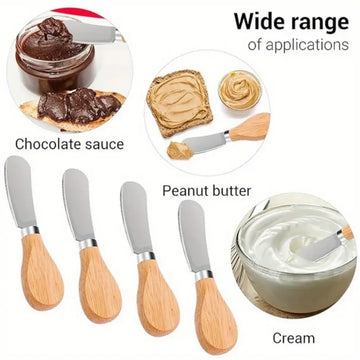 20-Piece Stainless Steel Cheese Knife Set with Wooden Handles & Serving Tools for Weddings, Parties, and Gatherings