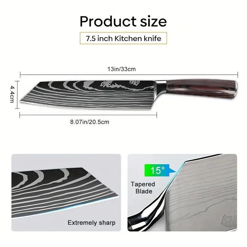 2pcs Professional Japanese Chef Knife Set – Stainless Steel Kitchen Knives with Ergonomic Color Wood Handle, Perfect Gift for Dad, Mom, Mother’s Day & Father’s Day