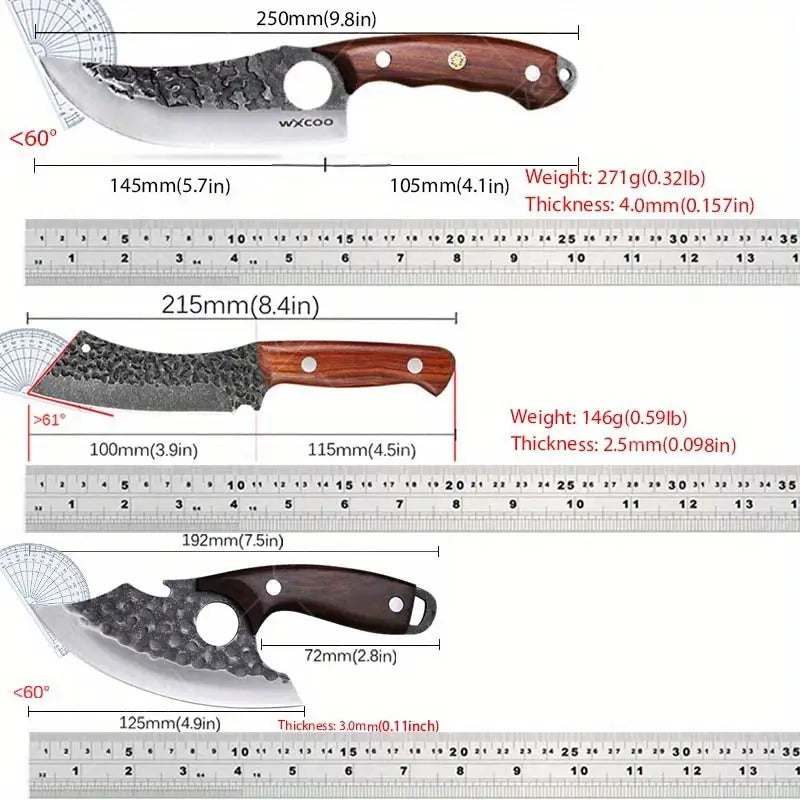 3/6pcs Mini Kitchen Knife Set – Stainless Steel Chef, Boning, Cheese, Pizza & Multipurpose Utility Knives for Cooking, Barbecue, Camping & Outdoor Use