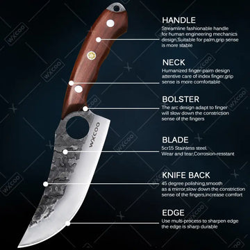 2-Piece Professional Kitchen Knife Set – Multipurpose Chef, Boning & Utility Knives with Wood Handles