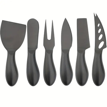 6-Piece Matte Stainless Steel Cheese Knife & Butter Spatula Set with Round Handles