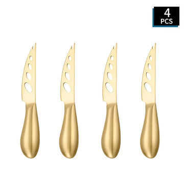 2/4pcs Golden Stainless Steel Cheese Slicer Set – Ergonomic Handle, Sharp Durable Blades for Hard Cheese & Baking