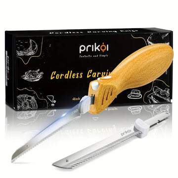 Cordless Electric Knife with Easy-Slice Serrated Blades - Perfect for Turkey, Bread, Meat, and More