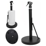 Paper Towel Holder with Spray Bottle, Stainless Steel Countertop Kitchen Paper Towel Dispenser, One-Handed Tear Towel Holder with Weighted Base – Black
