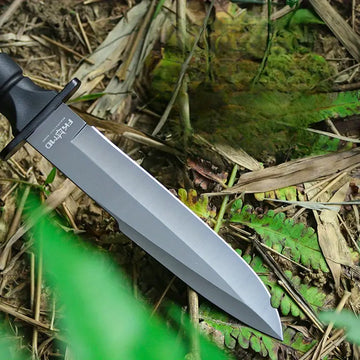 1pc Ambidextrous Stainless Steel Utility Knife – 8.7-Inch V-Grind Straight Back Blade with G10 Handle & Sheath for Camping, Hiking, Jungle, Outdoor Survival