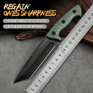 High-Quality One-Piece Outdoor Knife with Anti-Slip Handle - Perfect for Hunting, Hiking, and Camping