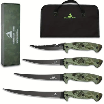 Ultra-Sharp Fish & Meat Fillet Knife Set – German Stainless Steel, Includes Storage Bag & Sharpener