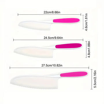 3pcs Kitchen Knife Set – Tomato, Snack & Ripple-Cut Breakfast Knives | Durable Bread Knives, Sharp Stainless Steel for Cooking & Party Use