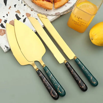 2pcs Stainless Steel Cake Spatula & Cheese Knife Set – Baking & Serving Tools for Weddings, Parties, and Festivals