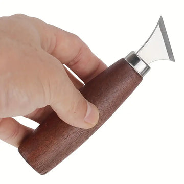 5pcs Carbon Steel Carving Knife Set with Walnut Handle – Durable Engraving & Woodworking Hand Tools