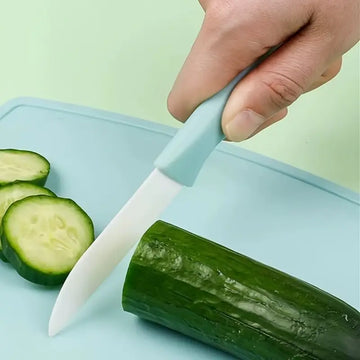 3pcs Portable Ceramic Knife Set with Cutting Board & Peeler – Compact Travel Kitchen Gadget for Camping, Picnics & Outdoor Use