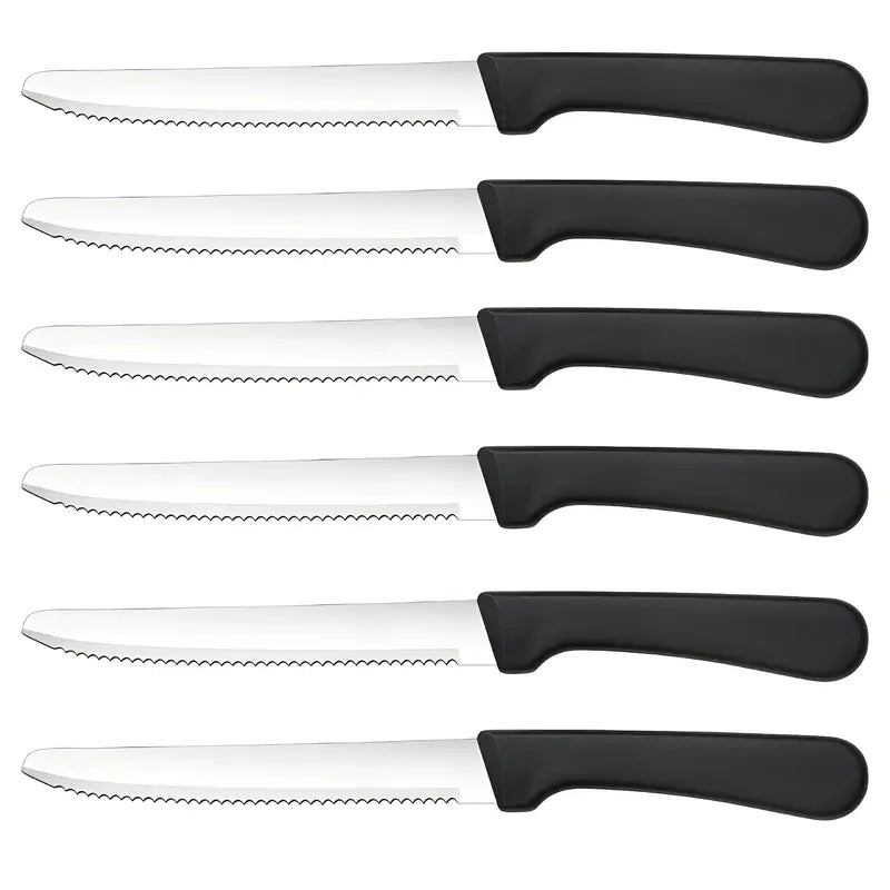 6/12pcs Steak Knife Set – Sharp Reusable Tomato & Dinner Knives, Premium Stainless Steel Blades, Dishwasher Safe, Perfect for Meat, Vegetables, Fruits, Bread, Home, Restaurants & Outdoor Picnics