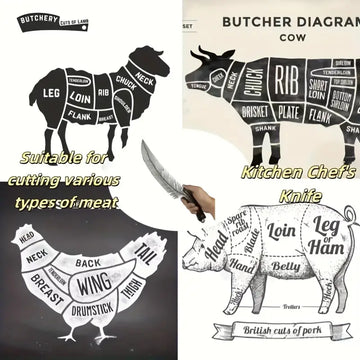 Handmade Chef’s Knife – Sharp Ergonomic Blade for Meat & Vegetables, Ideal for Camping & Kitchen Use