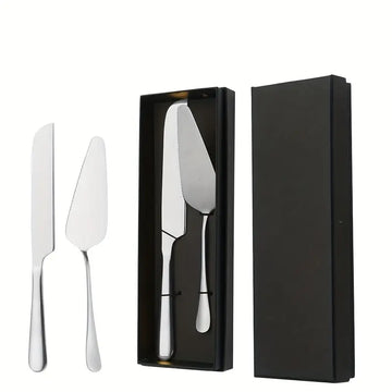 Elegant 2-Piece Stainless Steel Cake Cutting Set with “Mr & Mrs” Engraving – Perfect for Weddings & Special Occasions