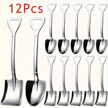 12pcs Creative Stainless Steel Watermelon Scoops - Dessert & Ice Cream Spoons - Food-Grade Durable Spoons for Home, Restaurant, Outdoor, and Special Occasions