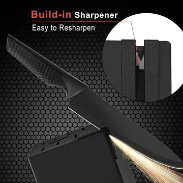 17-Piece Stainless Steel Knife Set with Stand – Chef, Steak, Bread Knives & Accessories