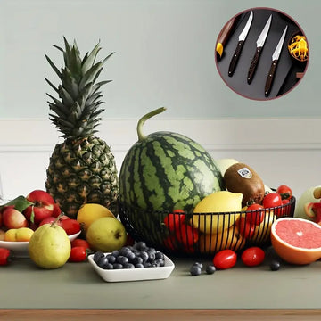 Professional 3-Piece Kitchen Food Carving Knife Set – Outdoor Camping & Barbecue Knives for Vegetables & Fruit