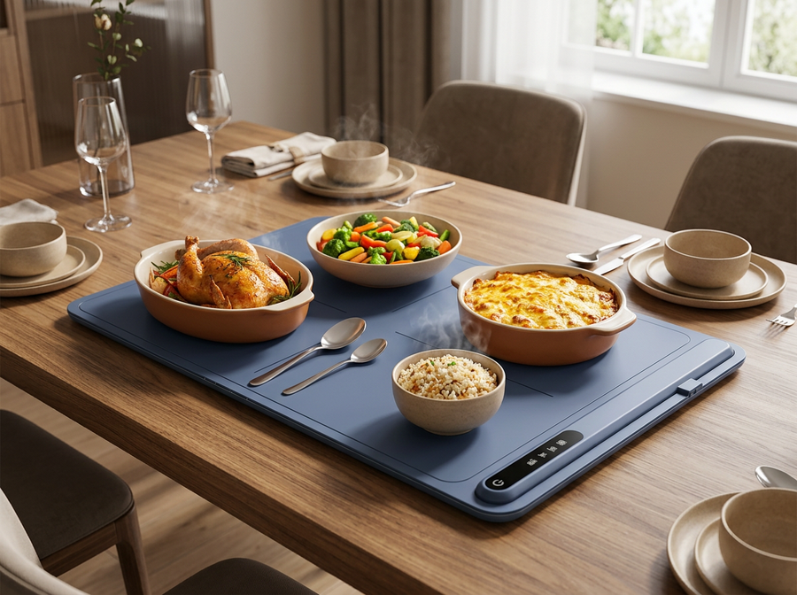 24 x 16 Inch Electric Food Warming Mat – 3-Level Temperature Control, Rollable Food Warmer for Kitchen & Dining