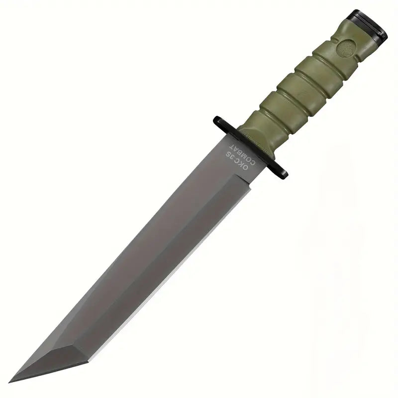 1pc Ambidextrous Stainless Steel Utility Knife – 8.7-Inch V-Grind Straight Back Blade with G10 Handle & Sheath for Camping, Hiking, Jungle, Outdoor Survival