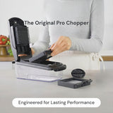 4-in-1 Stainless Steel Vegetable Chopper and Spiralizer with Container – Multifunction Food Cutter and Slicer for Fruits and Vegetables