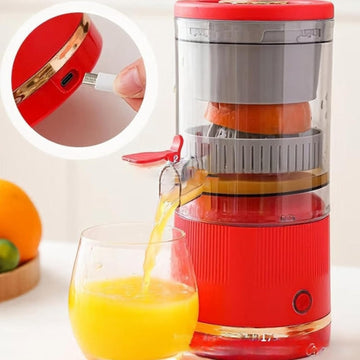 Automatic Electric Citrus Juicer, Portable Rechargeable Lemon Juicer with USB Cable, Mini Multifunctional Fruit Squeezer, Fully Automatic Operation – Red