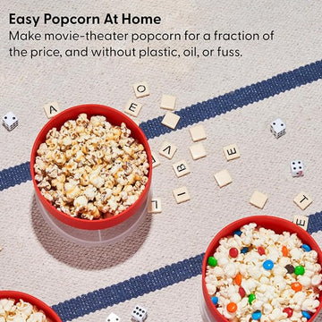 Microwave Silicone Popcorn Popper Maker – Collapsible BPA-Free Bowl with Built-In Measuring Lid, Eco-Friendly 9.3-Cup Capacity