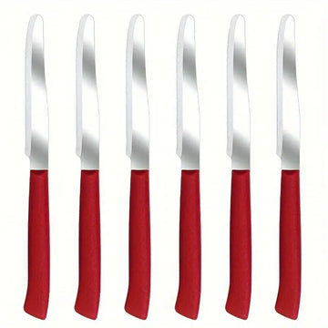4/6pcs Stainless Steel Dining Knife Set – Western Steak, Tomato, Bread & Dessert Knives, Serrated Edge, Multi-Functional Tableware, Dishwasher Safe