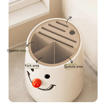 Large Capacity 360° Rotating Kitchen Knife & Utensil Holder – Multi-Functional Space-Saving Organizer