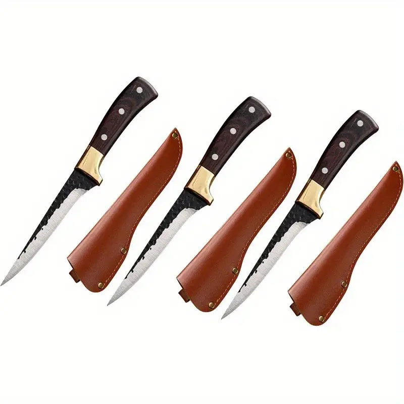 3-Piece Professional Kitchen Deboning Tool Set – High-Carbon Stainless Steel Chef Knives