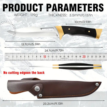 Adventure-Ready Stainless Steel Pocket Knife | Ambidextrous V-Grind Blade | Durable Outdoor Tool with Sheath | Perfect for Camping, Fishing & Logging