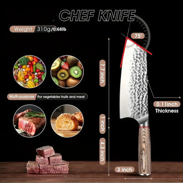 Huusk Japanese Santoku Knife Set – High Carbon Steel Kitchen Knives with Pakkawood Handles