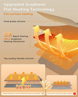 Adjustable temperature food warming mat for serving dishes