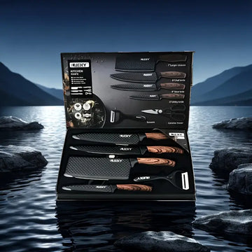 6pcs Ultra-Sharp Kitchen Knife Set – Stainless Steel Blades with Non-Slip Handles, Perfect for Home, Camping & Barbecue