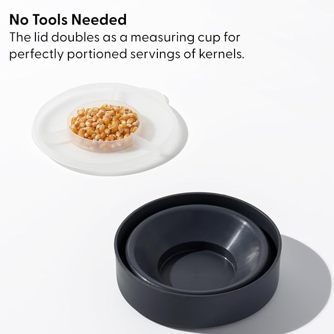 Microwave Silicone Popcorn Popper Maker – Collapsible BPA-Free Bowl with Built-In Measuring Lid, Eco-Friendly 9.3-Cup Capacity