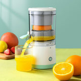 Automatic Electric Citrus Juicer, Portable Rechargeable Lemon Juicer with USB Cable, Mini Multifunctional Fruit Squeezer, Fully Automatic Operation – Red